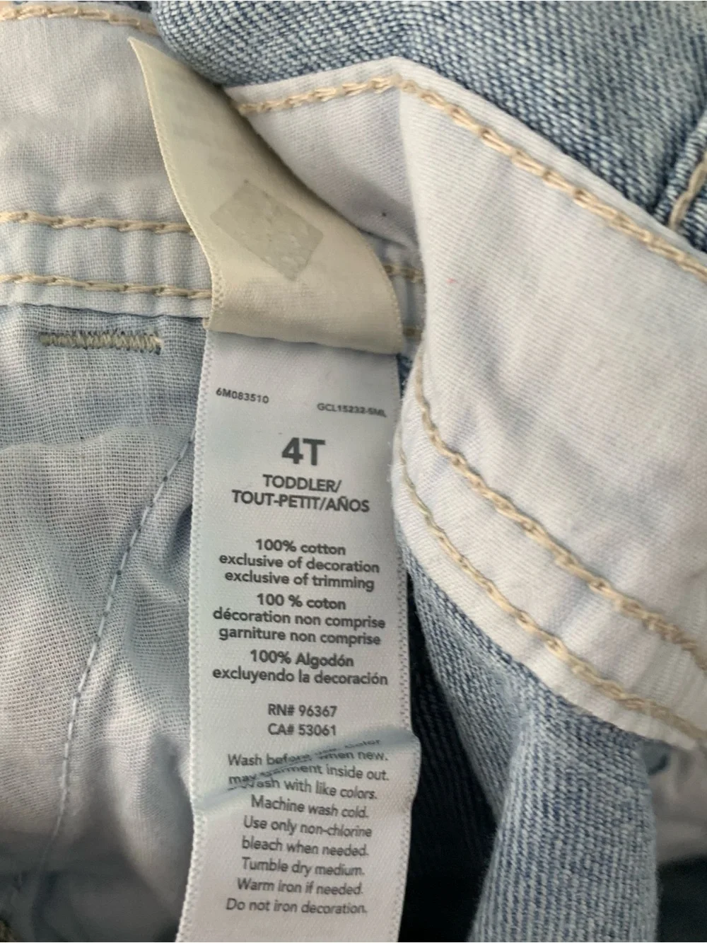 OshKosh B'gosh vintage 100% Cotton  Vestbak Overall Denim Jeans overalls 4T
